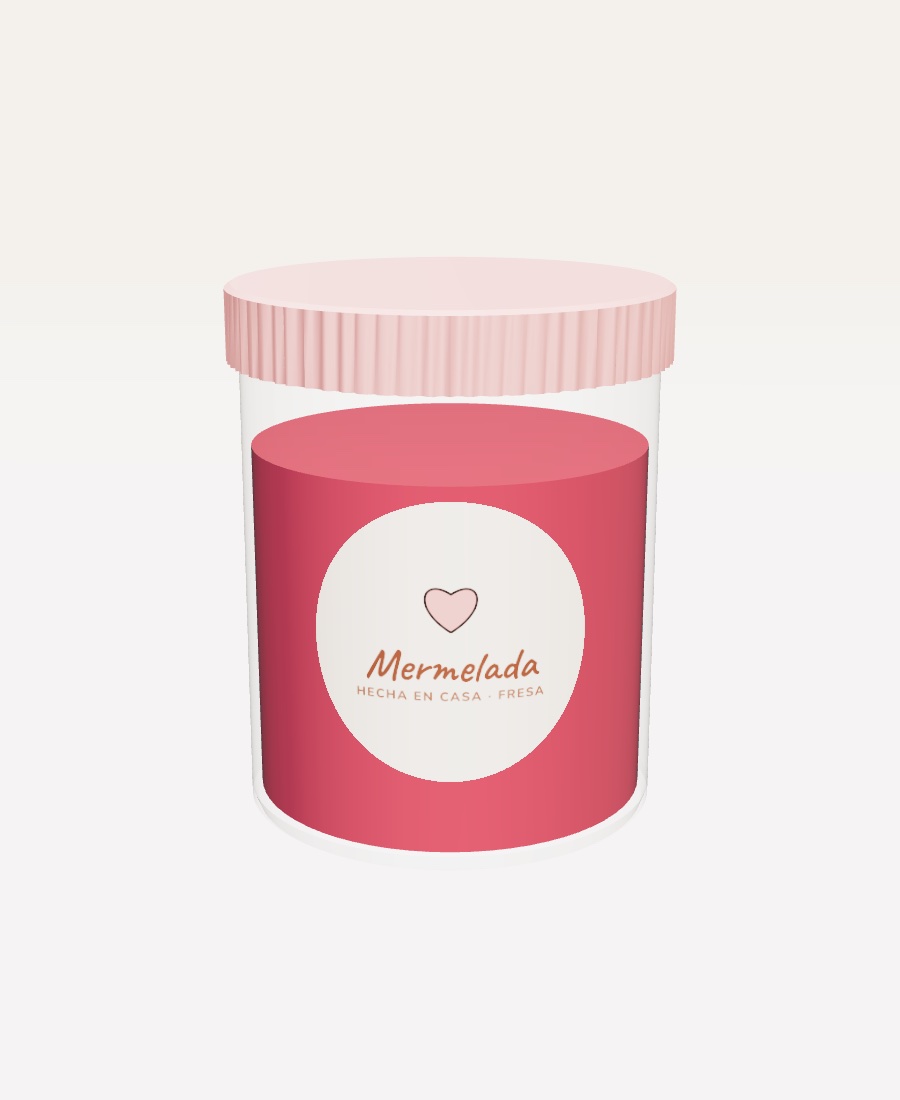 Frasco de mermelada con etiqueta circular personalizada